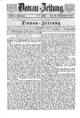 Donau-Zeitung Sonntag 20. September 1857