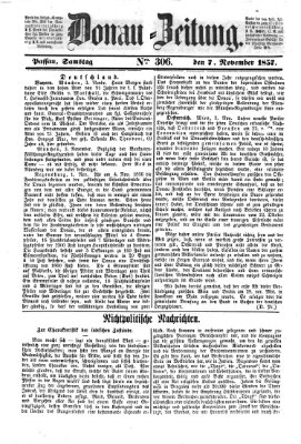 Donau-Zeitung Samstag 7. November 1857