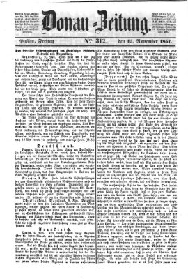 Donau-Zeitung Freitag 13. November 1857