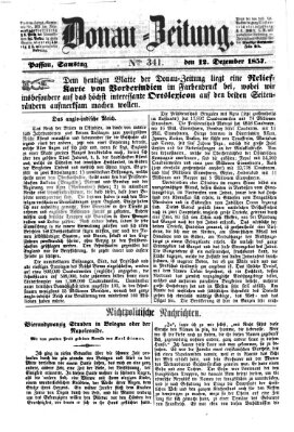 Donau-Zeitung Samstag 12. Dezember 1857