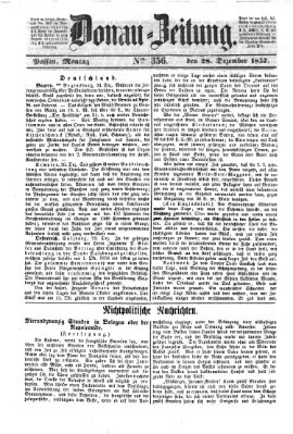 Donau-Zeitung Montag 28. Dezember 1857