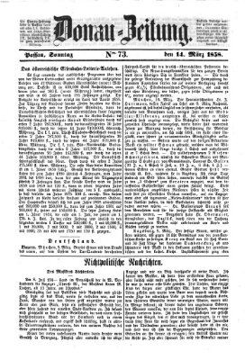 Donau-Zeitung Sonntag 14. März 1858
