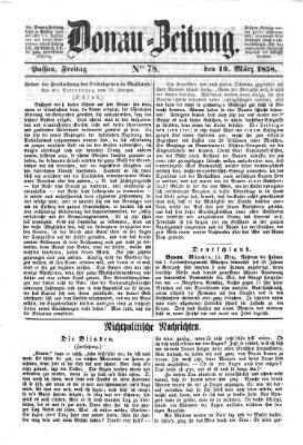 Donau-Zeitung Freitag 19. März 1858