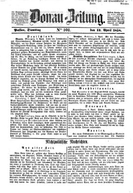 Donau-Zeitung Dienstag 13. April 1858