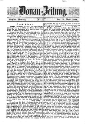 Donau-Zeitung Montag 19. April 1858