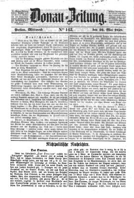 Donau-Zeitung Mittwoch 26. Mai 1858