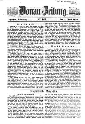 Donau-Zeitung Dienstag 1. Juni 1858