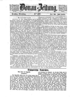 Donau-Zeitung Dienstag 20. Juli 1858