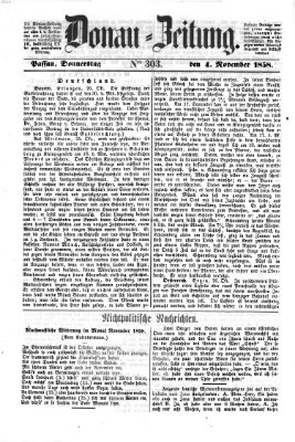 Donau-Zeitung Donnerstag 4. November 1858