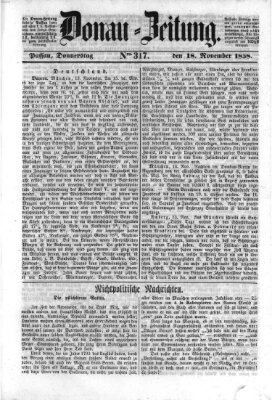 Donau-Zeitung Donnerstag 18. November 1858