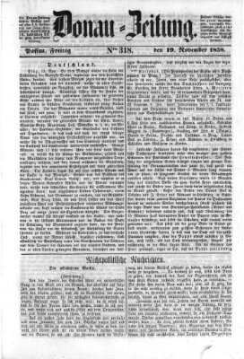 Donau-Zeitung Freitag 19. November 1858