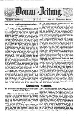 Donau-Zeitung Samstag 27. November 1858