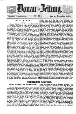 Donau-Zeitung Donnerstag 2. Dezember 1858
