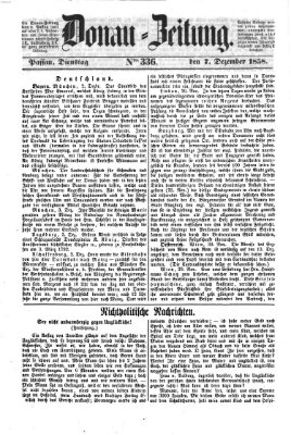 Donau-Zeitung Dienstag 7. Dezember 1858