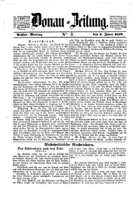 Donau-Zeitung Montag 3. Januar 1859