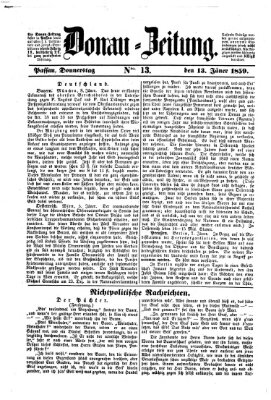 Donau-Zeitung Donnerstag 13. Januar 1859