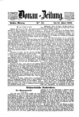 Donau-Zeitung Montag 31. Januar 1859
