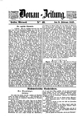 Donau-Zeitung Mittwoch 9. Februar 1859
