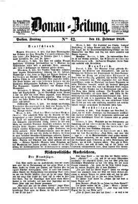 Donau-Zeitung Freitag 11. Februar 1859