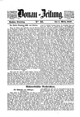 Donau-Zeitung Dienstag 1. März 1859