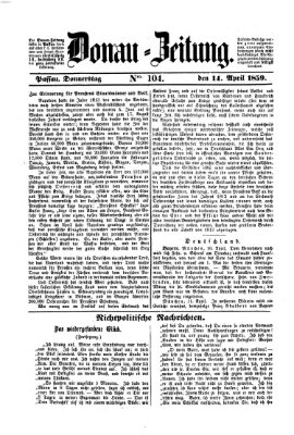Donau-Zeitung Donnerstag 14. April 1859