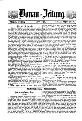 Donau-Zeitung Freitag 15. April 1859