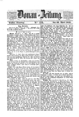 Donau-Zeitung Dienstag 26. April 1859