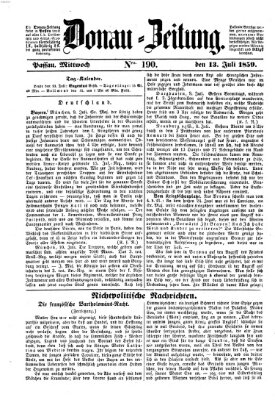 Donau-Zeitung Mittwoch 13. Juli 1859