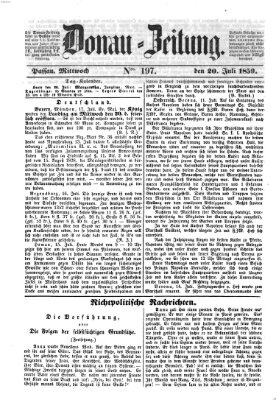Donau-Zeitung Mittwoch 20. Juli 1859
