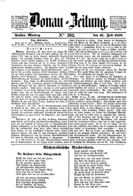 Donau-Zeitung Montag 25. Juli 1859