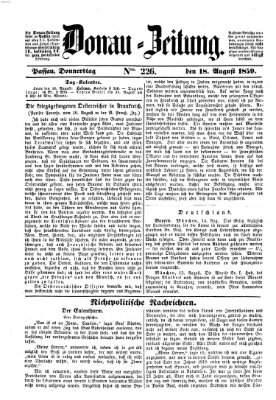 Donau-Zeitung Donnerstag 18. August 1859