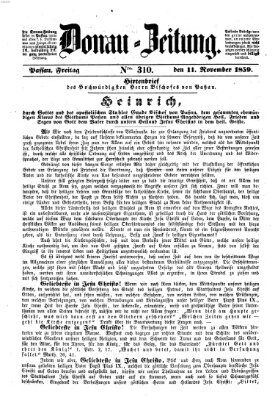 Donau-Zeitung Freitag 11. November 1859