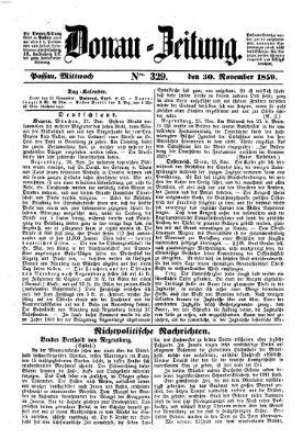 Donau-Zeitung Mittwoch 30. November 1859