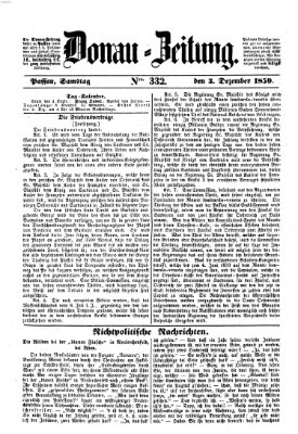 Donau-Zeitung Samstag 3. Dezember 1859