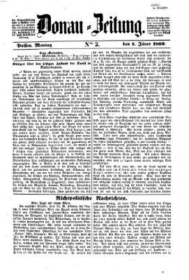 Donau-Zeitung Montag 2. Januar 1860