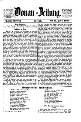 Donau-Zeitung Montag 23. Januar 1860