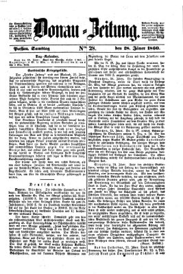 Donau-Zeitung Samstag 28. Januar 1860