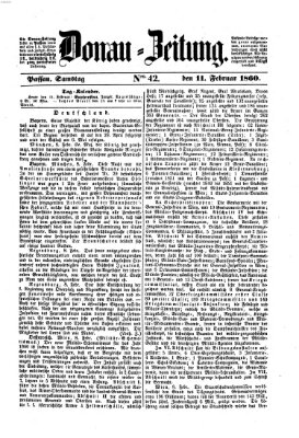 Donau-Zeitung Samstag 11. Februar 1860