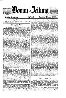 Donau-Zeitung Dienstag 28. Februar 1860