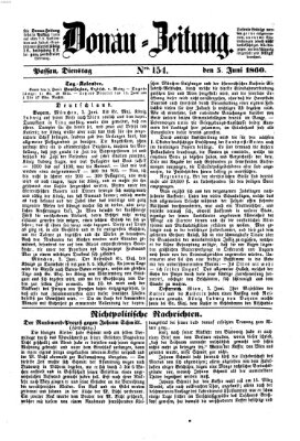 Donau-Zeitung Dienstag 5. Juni 1860