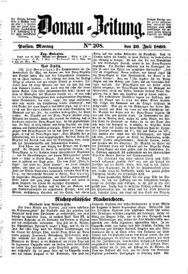 Donau-Zeitung Montag 30. Juli 1860