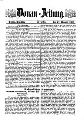 Donau-Zeitung Dienstag 21. August 1860