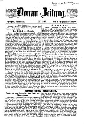 Donau-Zeitung Sonntag 2. September 1860