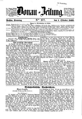 Donau-Zeitung Sonntag 7. Oktober 1860