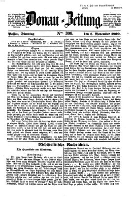 Donau-Zeitung Dienstag 6. November 1860