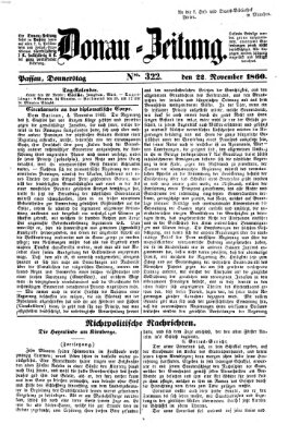Donau-Zeitung Donnerstag 22. November 1860