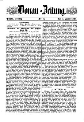 Donau-Zeitung Freitag 4. Januar 1861