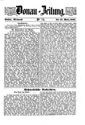 Donau-Zeitung Mittwoch 13. März 1861
