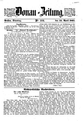 Donau-Zeitung Dienstag 16. April 1861
