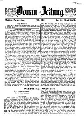 Donau-Zeitung Donnerstag 18. April 1861